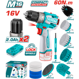 Bộ combo máy khoan TDLI16681 không chổi than dùng pin 16V & 11 bàn chải TACB1101